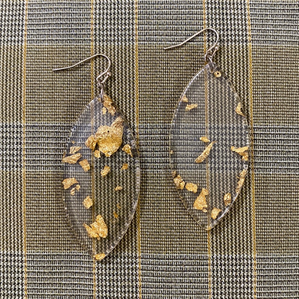 gold flake earrings